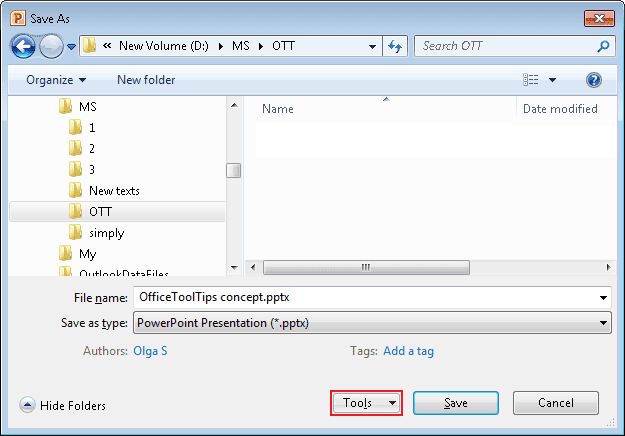 Tools in PowerPoint 2010