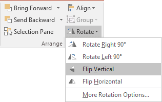 Flip Vertical in Drawing Tools PowerPoint 2016