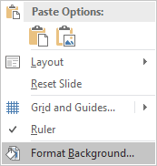 Format background in popup PowerPoint 2016