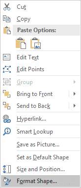 Format shape in popup in PowerPoint 2016 Format shape in popup in PowerPoint 2016