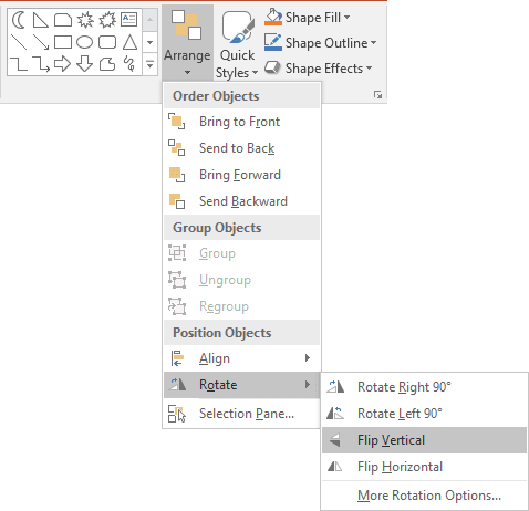 Flip Vertical in PowerPoint 2016