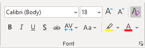 Clear All Formatting button in PowerPoint 365