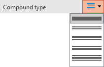 Compound type for Solid line formatting in PowerPoint 365