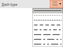 Dash type for Solid line formatting in PowerPoint 365