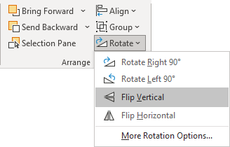 Flip Vertical in Drawing Tools PowerPoint 365