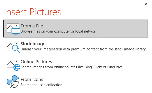 Insert picture in PowerPoint 365
