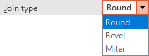 Join type for Solid line formatting in PowerPoint 365