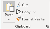 Paste button in PowerPoint 365