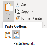 Paste picture in PowerPoint 365