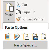 Paste special in PowerPoint for Microsoft for Microsoft 365 Paste special in PowerPoint 365