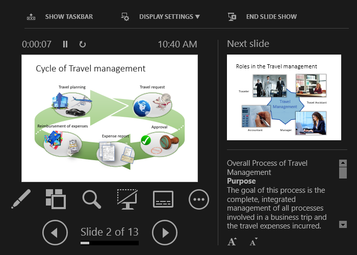 How to view your notes in the presentation mode - Microsoft PowerPoint 365