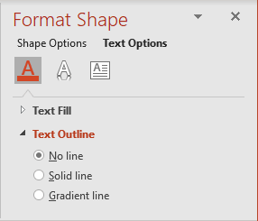 Text Outline formatting in PowerPoint 365