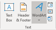 WordArt button in PowerPoint 365
