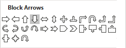 Arrow Down shape in PowerPoint 365