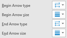 Arrow lists for Solid line formatting in PowerPoint 365