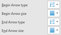 Arrow lists for Solid line formatting in Excel 365