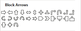 Block Arrow shapes for flowchart in Excel for Microsoft 365 Block Arrow shapes for flow chart in Excel 365