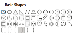 Right Bracket shape in Excel for Microsoft 365 Right Bracket shape in Excel 365