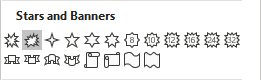 Stars and Banners shape group in PowerPoint 365