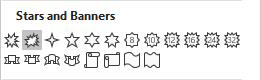 Stars and Banners shape group in PowerPoint for Microsoft 365 Stars and Banners shape group in PowerPoint 365