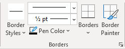 Table Borders in Word 365