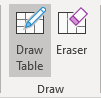 Draw Table button in Word 365