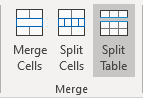 Split Table button in Word for Microsoft 365 Split Table button in Word 365