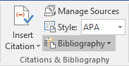 Citations and Bibliography in Word 2016