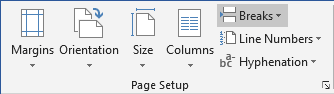 Page Breaks in Word 2016 Page Breaks in Word 2016