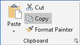 Copy in Word 2016