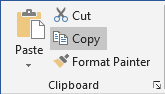 Copy in Word 2016 Copy in Word 2016