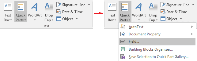 Field in Word 2016