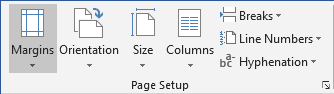Page Margins in Word 2016 Page Margins in Word 2016