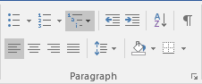 Multilevel List in Word 2016