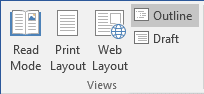 Document Views in Word 2016