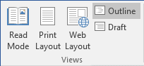 Document Views in Word 2016 Document Views in Word 2016