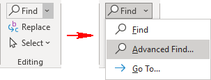 Advanced Find in Word 365