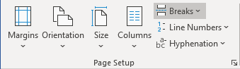 Page Breaks in Word 365