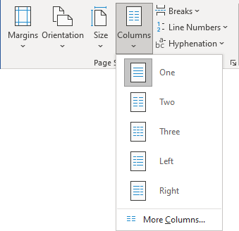 More Columns in Word 365