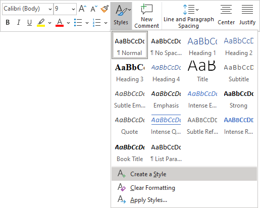 Create a Style in Word 365