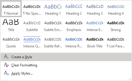 Create a Style in Word 365
