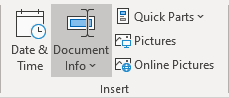 Document Info in Word 365