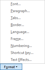 Format button in Modify Style dialog box Word for Microsoft 365 Format button in Modify Style dialog box Word 365