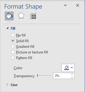 Format Shape pane in Word for Microsoft 365