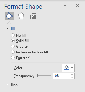 Format Shape pane in Word 365 Format Shape pane in Word for Microsoft 365