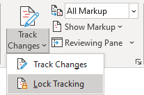 Lock Tracking in Word for Microsoft 365 Lock Tracking in Word 365