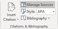 Manage Sources in Word 365