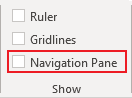 Navigation Pane in Word 365