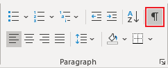 Show/Hide ¶ button in Word for Microsoft 365 Show/Hide ¶ button in Word 365