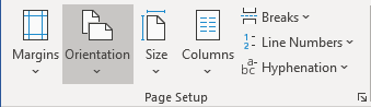 Page Orientation in Word 365